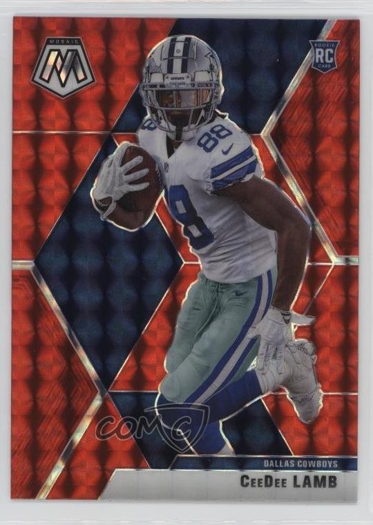 2020 Panini Mosaic Rookies Red Mosaic Prizm CeeDee Lamb #207 Rookie RC 0nr3