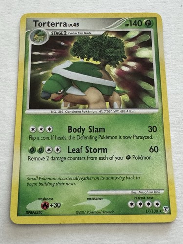 Pokemon: Torterra #17/130 Holo Rare Diamond & Pearl 2007 Vintage
