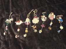 Lot of 7 Christmas Assorted Christmas Tree Ornaments  Santa, Snowman,Angel