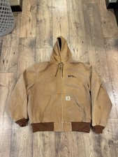 Vintage Carhartt J03 Thermal Lined Hooded Jacket USA Made 2XL XXL Duck Canvas
