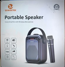 Zoweetek Portable Speaker Voice Amplifier Wireless Microphone  New-Open Box