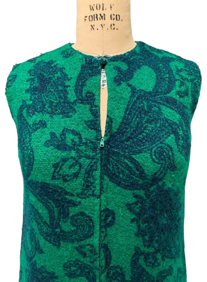 Vestido Vaina DORIAN for Lord & Taylor Vintage Años 60 Largo Sin Mangas Columna -Talla S/M Foto 2 de 4