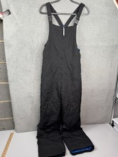 Lands End Black Grow-A-Longs Snow Bibs Ski Bib Pants Youth Size 18