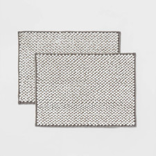 2pk 17"x24" Rug Set Gray - Room Essentials : Abstract Polyester Tufted Bath Mats