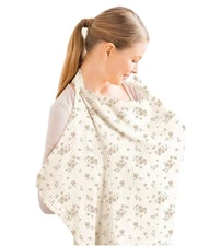 Muslin Nursing Cover for Baby Breastfeeding, Breathable 100% Cotton Breastfee...