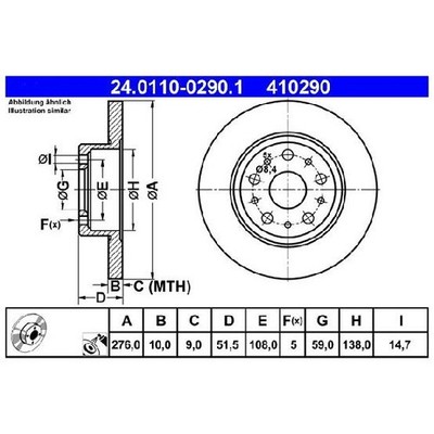 2x Bremsscheibe 26243867 hinten für Lancia Kappa 838 SW