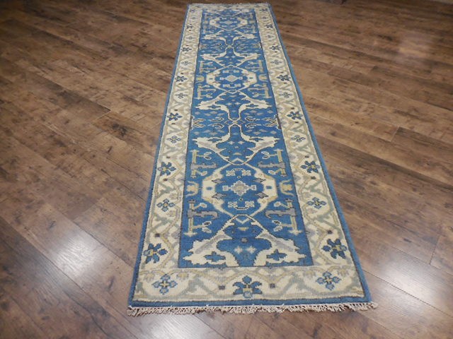 Turkish Oushak Rug,Modern Multicolored Area Rug,Handmade Bohemian Rug 2.7x10 Ft