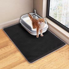 Cat Litter Mat Trapping Mat, Cat Litter Box Mat for Floor 32"x22", 2 Layer Rug