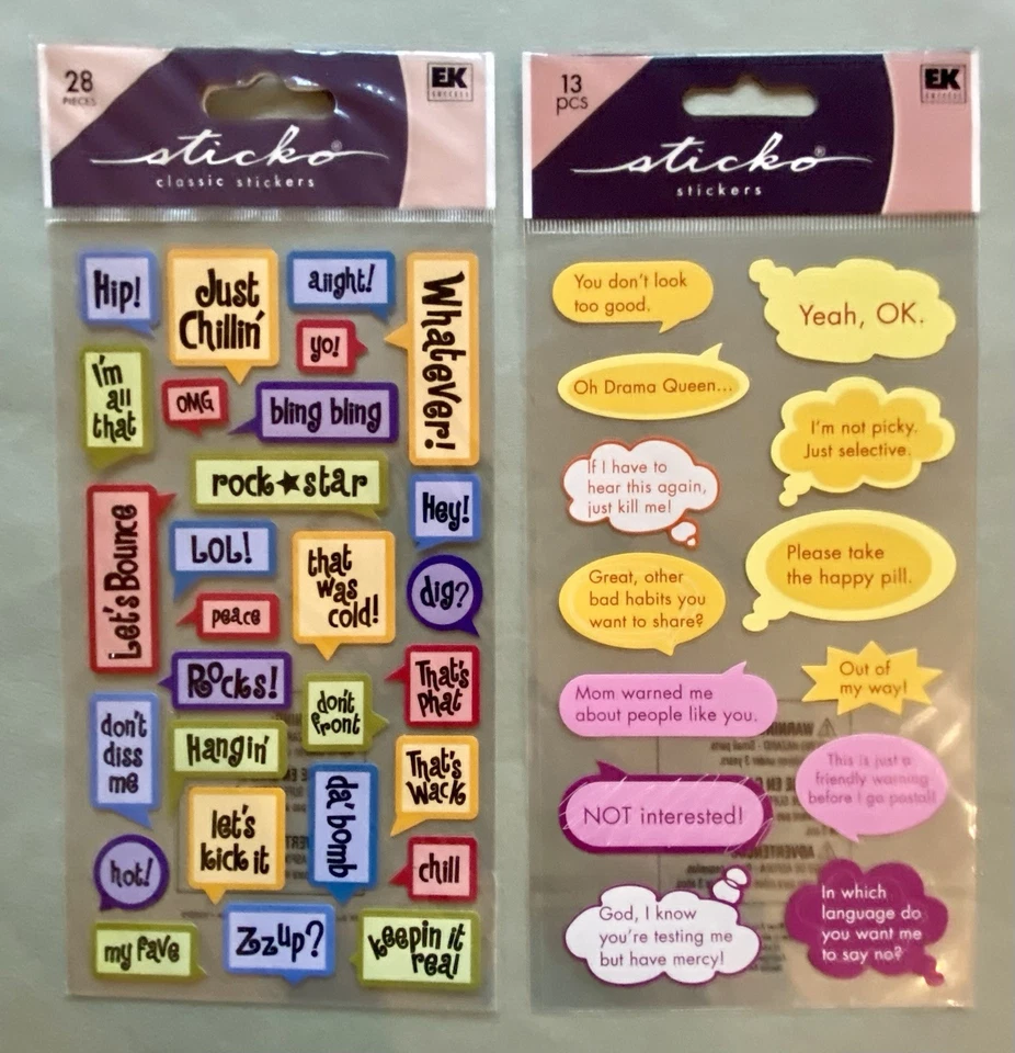 Lot of Various Caption Stickers! 22+ Sheets Stickopotamus, Little Yellow Bicycle Foto 4 de 4