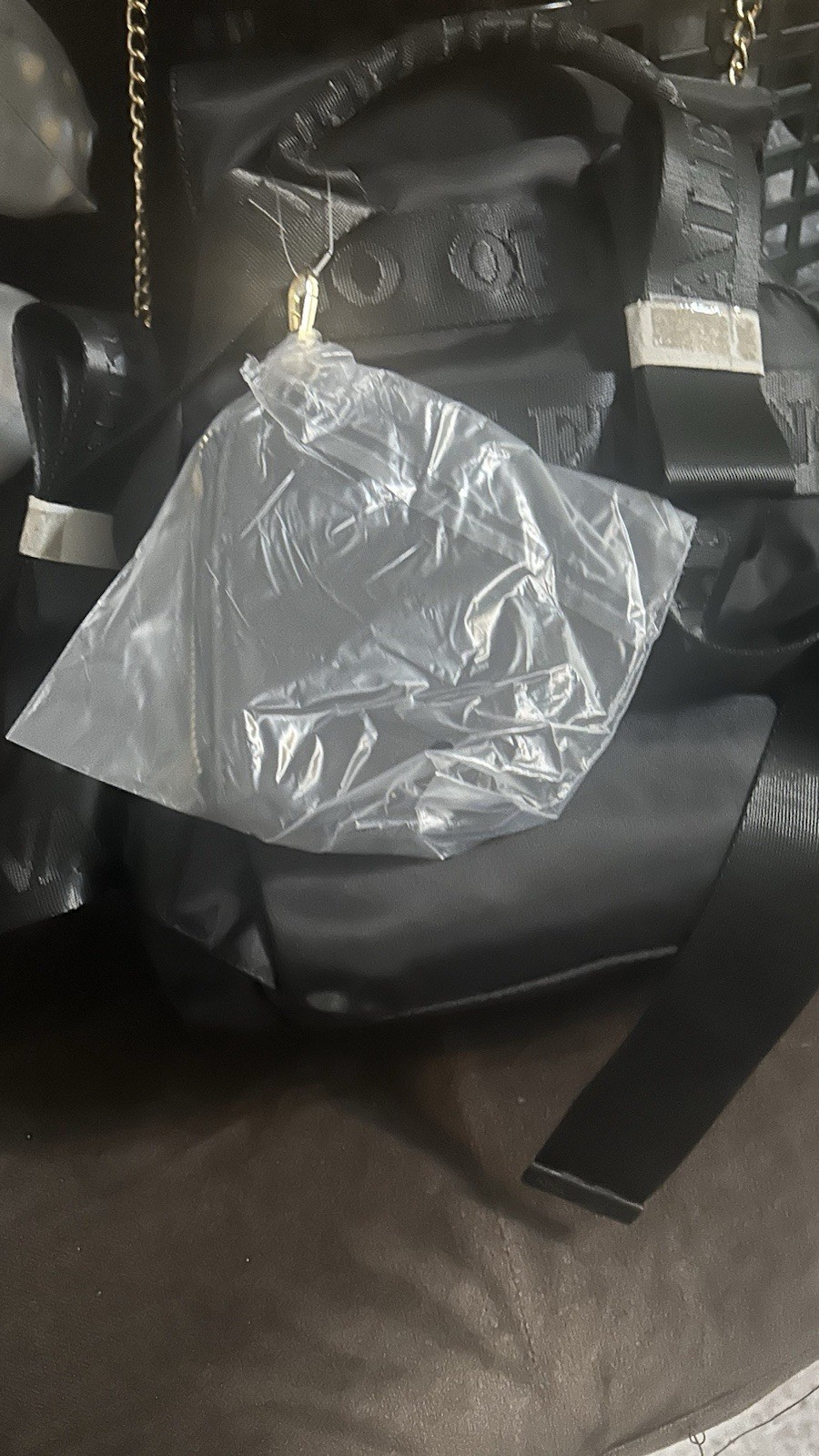 NWT Valentino Orlandi Black Nylon Backpack w/ Gold & Matching Wallet Gorgeous! image 3