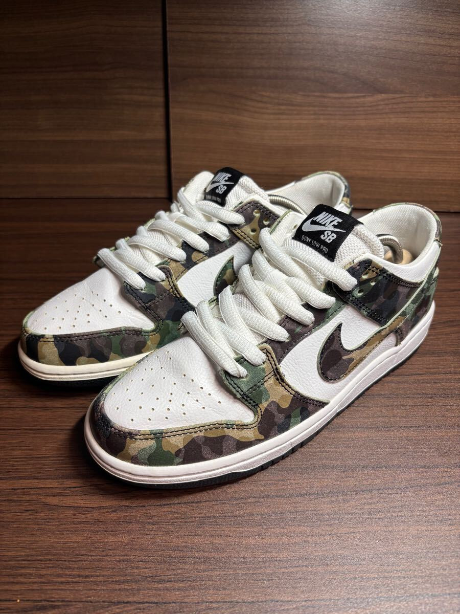 NIKE Men 8.0US   Sb Dunk Low Pro Camo Legion Green Second Hand Siz