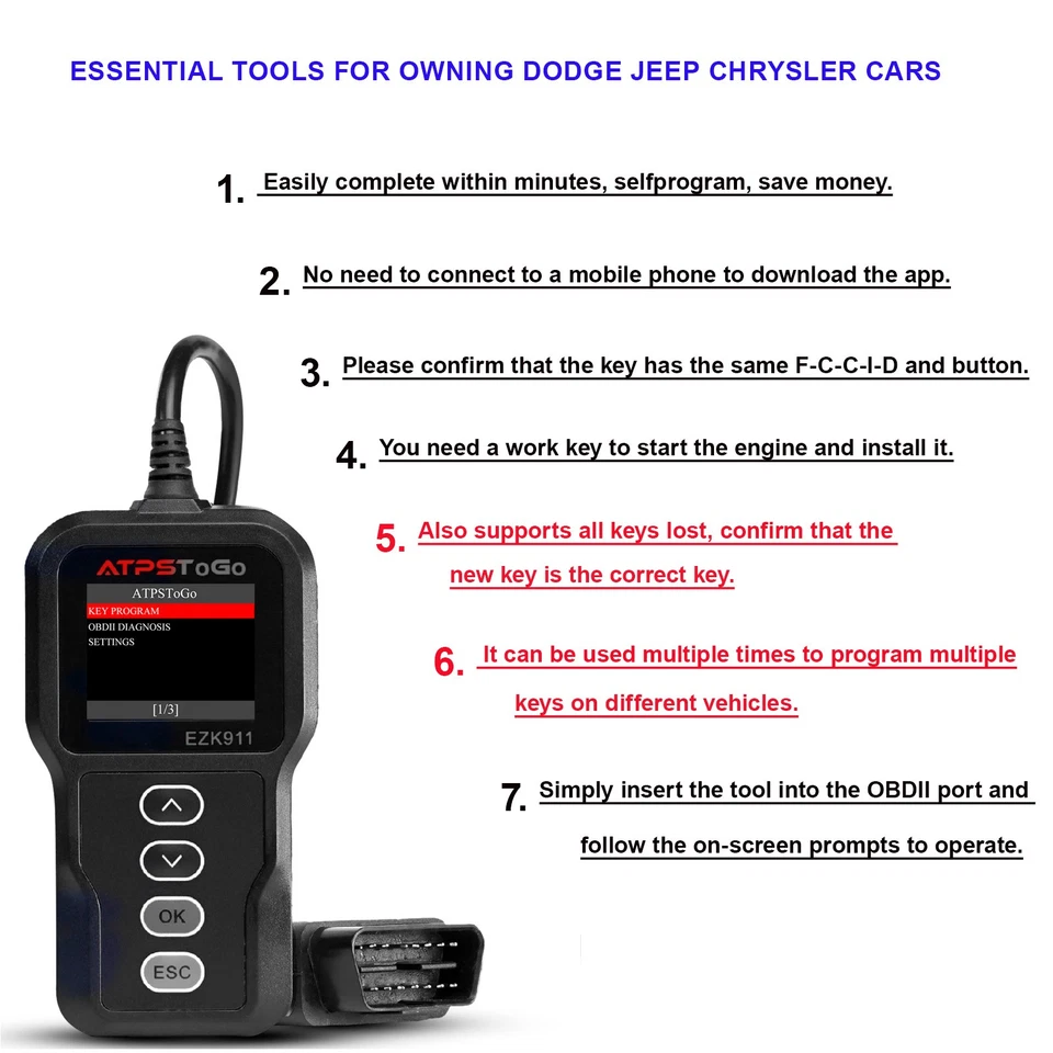 For 2008 2009 2010 2011 2012 2013 2014 Dodge Challenger Charger Reomte Key Fob - Image 3 of 4