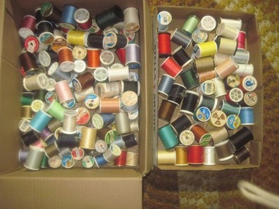 B - 160 Spools Sewing Thread Mixed Colors Brands, Some Used Little/Some Alot