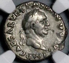 69 NGC VF Vespasian Denarius Roman Empire Pax Judaea Peace (26032902C)