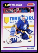 Clint Malarchuk, 1991-92 Score American, #438, Buffalo Sabres,