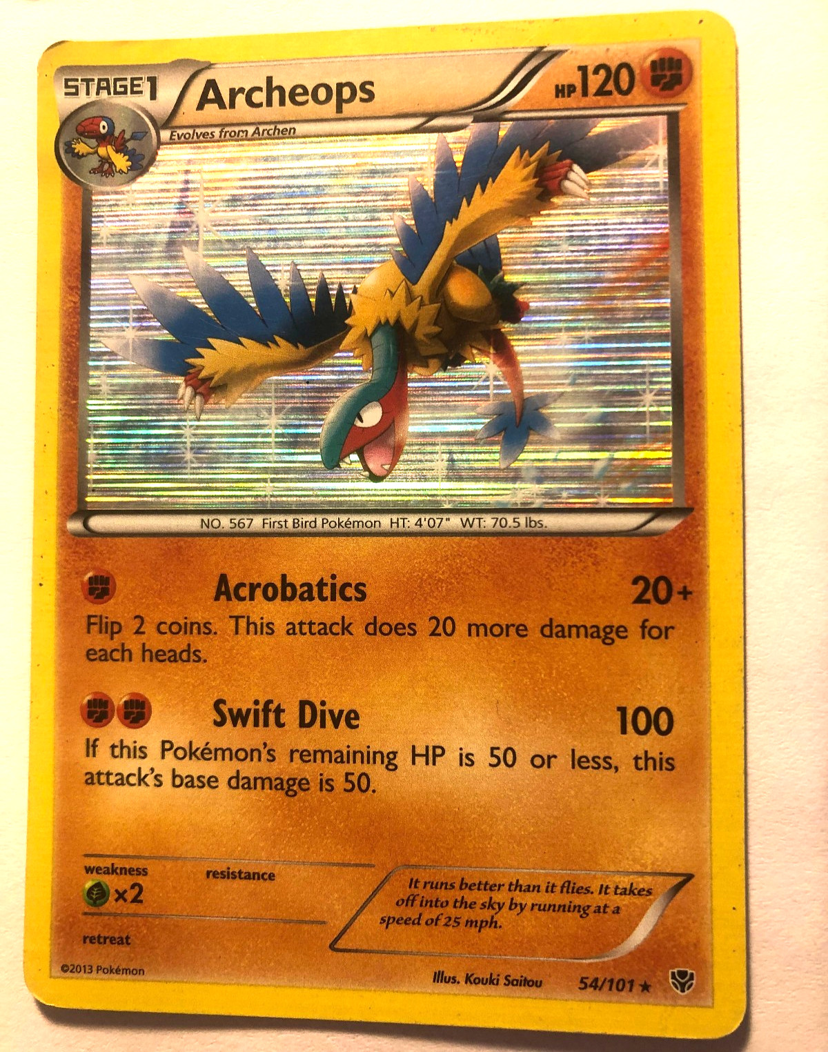 Archeops -  Holo - Rare  - Plasma Blast - #54/101 - NM