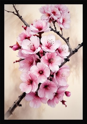 Epic Cherry Blossom Branch Framed Wall Art Poster Canvas Print Picture