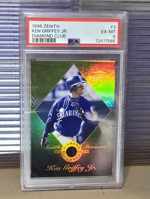 1996 Pinnacle Zenith Diamond Club Ken Griffey Jr #3 Graded EX MINT PSA 6