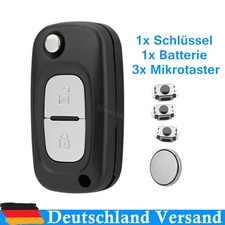 2 Tasten Schlüssel + Batterie + Mikrotaster für Renault Kangoo Mercedes Citan 2 Tasten Schlüssel + Batterie + Mikrotaster für Renault Kangoo Mercedes Citan