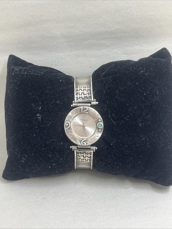 Sterling Silver 925 shablool working watch (7.25in,31.62g)