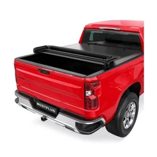 MOSTPLUS Quad Fold Soft Truck Bed Tonneau Cover Compatible for 2014-2019 Chev...
