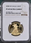 NobleSpirit GOLD 2008 W $25 American Eagle 1/2 Oz NGC PF 69 Ultra Cameo