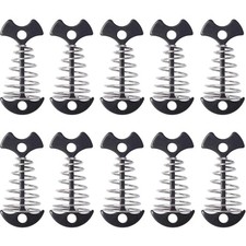 Deck Tent Stakes 10Pcs Fishbone Anchor Pegs Spring Buckle Outdoor Camping