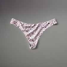 Vintage Victoria's Secret Silky Smooth Leopard Strappy VString Panties Large