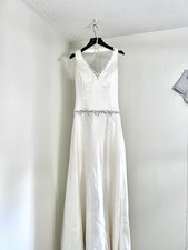 Memories by Maggie Sottero White Beaded Sleeveless Ball Gown Dress Size 10