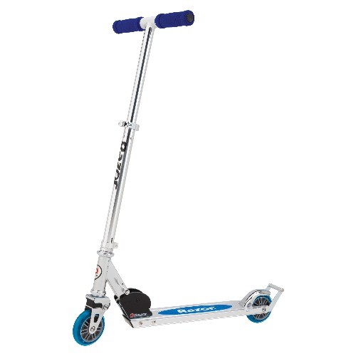 Razor A2 Kick Scooter &ndash; Blue, Wheelie Bar, Foldable, Light