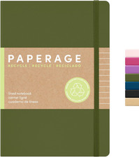 Recycled Lined Journal Notebook, Olive , 160 Pages, Medium 5.6 in X 8