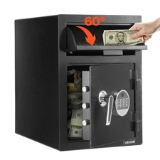 VEVOR 1.2 Cubic Feet Drop Safe Large Capacity 2 Tiers Drop Slot Safe Box Black