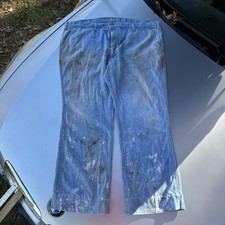 RARE 1970sVTG LEVI'S Distressed BLUE DENIM MEN'S PANTS AIRPLANE LABEL ORANGE TAB