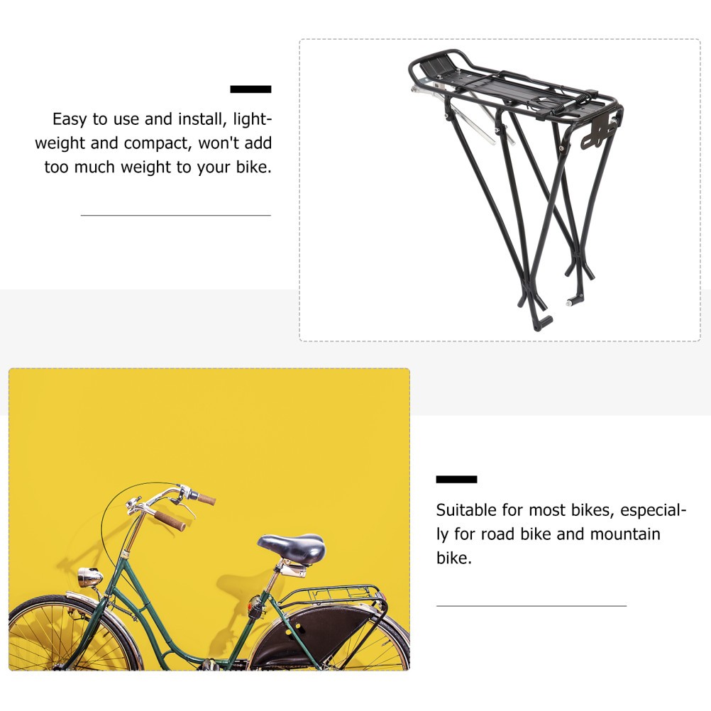 Portabici Nero Riutilizzabile Ripiano Posteriore per Mountain Bike Cargo foto 5