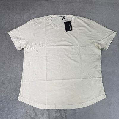 #ad Buck Mason Venice Wash Slub Knit Curved Hem Tee Mens Large White Sand USA NWT $29.99