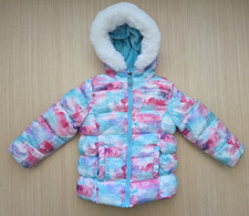 Snozu Kids Girl's Puffer Jacket Coat Removeable Faux Fur, Multicolor, Size 4t