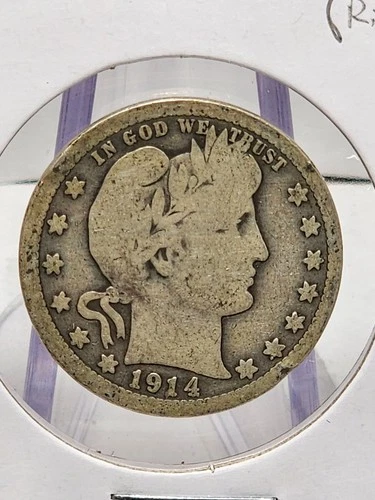 1914-P Barber Quarter Raw very good (Details)