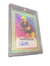 Cameron Cam Skattebo 2025 Leaf Vivid Autograph Card – Green Burst Parallel #8/8