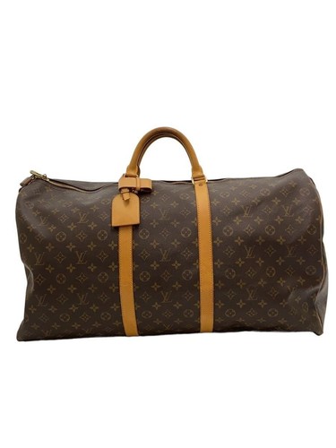 LOUIS VUITTON Boston Bag Keepall 60 Monogram Canvas PVC BRW Used