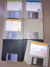 3.5" DISKETTES Lot of 61 SONY Brand Brown (44) Black (17) w/ Storage Case