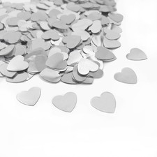 Silver Shiny Foil Heart Confetti for Valentine's Day Wedding Birthday