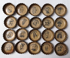 Coca-Cola bingo bottle caps, 20 different caps with famous people, inventors++