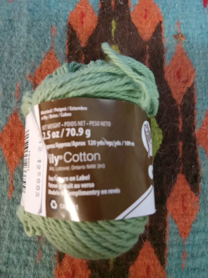 Madeja de hilo Lily Sugar 'n Cream verde salvia 4 capas 100 % algodón peso peinado 2,5 oz Foto 3 de 4