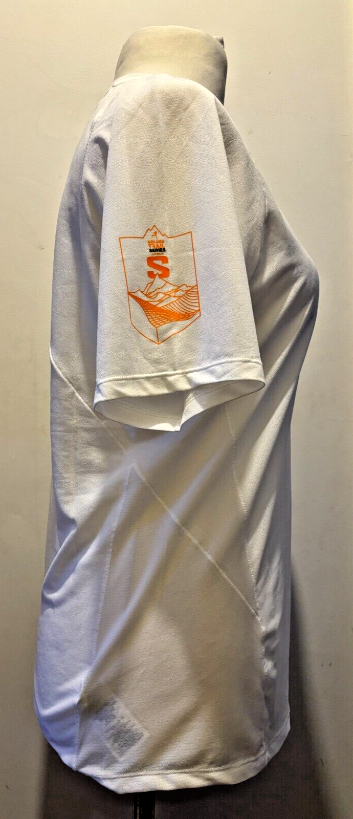 T shirt Salomon donna Sense Aero Gol Trail Series media nuova con etichette prezzo di listino 60 € bianca