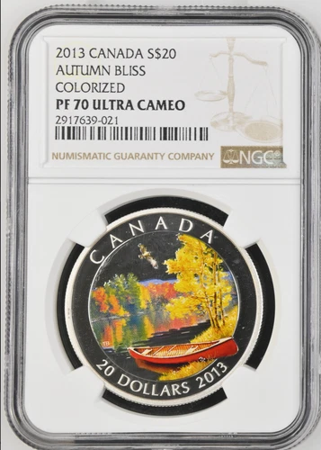 20 DOLLARS 2013 CANADA AUTUMN BLISS SILVER PROOF NGC PF70
