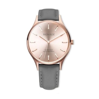 NWT Monroe SOLÉROSE Watch Rose Gold CHARCOAL LEATHER Strap Unisex Monroé Watches SOLÉROSE - CHARCOAL LEATHER | Mercari main image 4