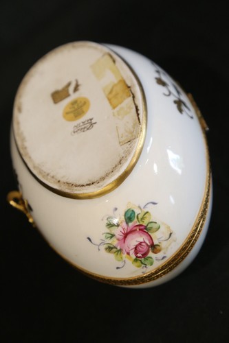 cofanetto portagioie limoges uovo antico porcellana goudeville decorato antico - Foto 23 di 24