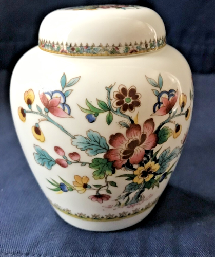 VINTAGE COALPORT BONE CHINA GINGER JAR WITH LID, MING ROSE, ENGLAND - 第 2/6 張圖片
