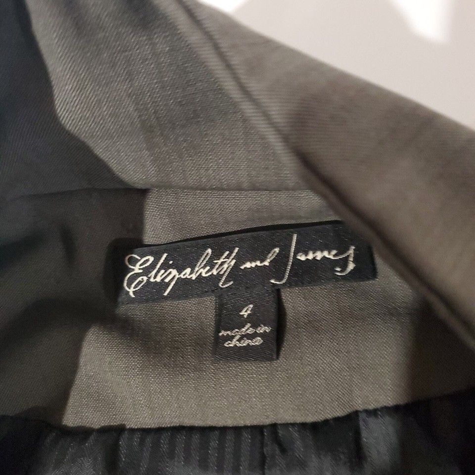 Elizabeth and James Wool Long Oversized Gray Blazer Jacket Womens Size