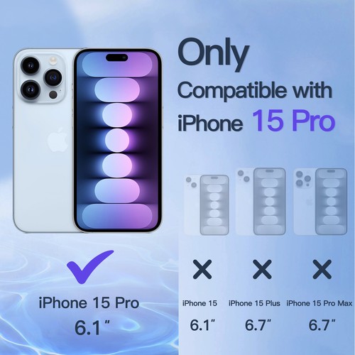 JETech Privacy Screen/Lens Protector for iPhone 15/15pro/15plus/15 ProMax 2 pack - Picture 10 of 29